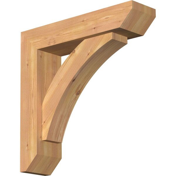 Ekena Millwork Thorton Slat Smooth Bracket w/ Offset Brace, Western Red Cedar, 5 1/2"W x 22"D x 22"H BKT0604X22X22THR06SWR - main